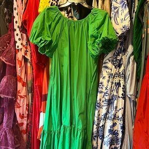 Christopher John Rogers for Target Puff Sleeve Green Dress